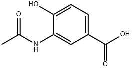 3-(アセチルアミノ)-4-ヒドロキシ安息香酸 化学構造式