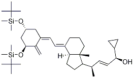 (1R,4R,E)-4-((1R,3aS,7aR,E)-4-((E)-2-((3S,5R)-3,5-bis(tert-butyldiMethylsilyloxy)-2-Methylenecyclohexylidene)ethylidene)-7a-Methyloctahydro-1H-inden-1-yl)-1-cyclopropylpent-2-en-1-ol Struktur