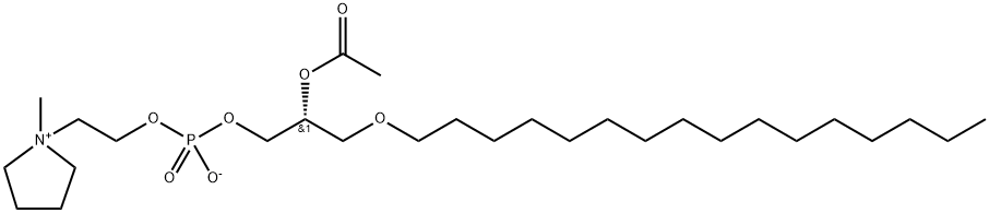 1-O-HEXADECYL-2-O-ACETYL-SN-GLYCERYL-3-PHOSPHORYL-N-METHYL-PYRROLIDINIUM ETHANOL, 91021-63-5, 结构式