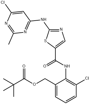 Des-6-[4-(2-hydroxyethyl)-1-piperazinyl]-6-chloro-O-pivalate Dasatinib Structure