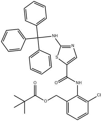 2,2-DiMethyl-propanoic Acid [3-Chloro-2-[[[2-[(triphenylMethyl)aMino]-5-thiazolyl]carbonyl]aMino]phenyl]Methyl Ester Structure