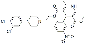 2-[4-(3,4-dichlorophenyl)piperazin-1-yl]ethyl methyl 2,6-dimethyl-4-(3 -nitrophenyl)-1,4-dihydropyridine-3,5-dicarboxylate Structure