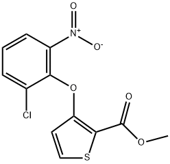 METHYL 3-(2-CHLORO-6-NITROPHENOXY)-2-THIOPHENECARBOXYLATE 结构式
