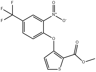 METHYL 3-[2-NITRO-4-(TRIFLUOROMETHYL)PHENOXY]THIOPHENE-2-CARBOXYLATE 化学構造式