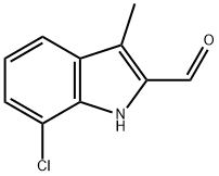 7-氯-3-甲基-1H-吲哚-2-甲醛, 910442-16-9, 结构式
