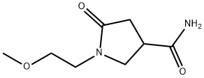 1-(2-メトキシエチル)-5-オキソピロリジン-3-カルボキサミド 化学構造式