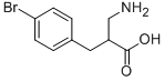 2-アミノメチル-3-(4-ブロモフェニル)プロピオン酸 化学構造式