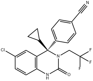 (S)-4-(6-chloro-4-cyclopropyl-2-oxo-3-(2,2,2-trifluoroethyl)-1,2,3,4-tetrahydroquinazolin-4-yl)benzonitrile Structure