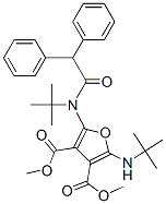 3,4-Furandicarboxylic  acid,  2-[(1,1-dimethylethyl)amino]-5-[(1,1-dimethylethyl)(diphenylacetyl)amino]-,  dimethyl  ester  (9CI) 结构式