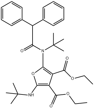 910578-27-7 3,4-Furandicarboxylic  acid,  2-[(1,1-dimethylethyl)amino]-5-[(1,1-dimethylethyl)(diphenylacetyl)amino]-,  diethyl  ester  (9CI)
