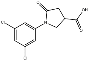 1-(3,5-ジクロロフェニル)-5-オキソピロリジン-3-カルボン酸 化学構造式