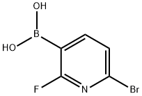 (6-溴-2-氟-3-吡啶)-硼酸, 910649-58-0, 结构式