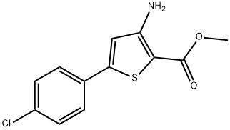 3-アミノ-5-(4-クロロフェニル)チオフェン-2-カルボン酸メチル 化学構造式