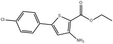 3-アミノ-5-(4-クロロフェニル)チオフェン-2-カルボン酸 塩化物 化学構造式