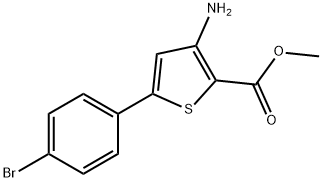 3-アミノ-5-(4-ブロモフェニル)チオフェン-2-カルボン酸メチルエステル 化学構造式