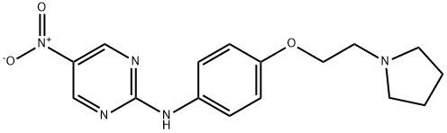 2-PyriMidinaMine, 5-nitro-N-[4-[2-(1-pyrrolidinyl)ethoxy]phenyl]- Struktur