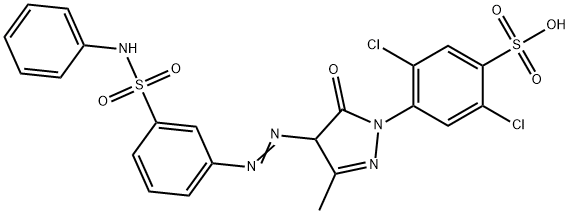 2,5-dichloro-4-[4,5-dihydro-3-methyl-5-oxo-4-[[3-[(phenylamino)sulphonyl]phenyl]azo]-1H-pyrazol-1-yl]benzenesulphonic acid  Structure