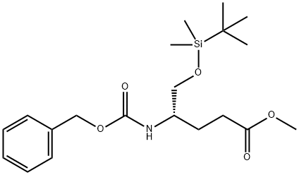 (S)-METHYL 4-(BENZYLOXYCARBONYLAMINO)-5-(TERT-BUTYLDIMETHYLSILYLOXY)PENTANOATE Struktur