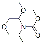 4-Morpholinecarboxylic  acid,  3-methoxy-5-methyl-,  methyl  ester 结构式
