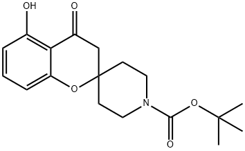 1’-t-Butoxycarbonyl-5-hydroxy-spiro[chroman-2,4’-piperidin]-4-one Struktur