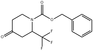 苯甲基 4-氧亚基-2-(三氟甲基)哌啶-1-甲酸基酯 结构式
