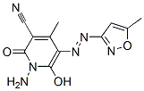 3-Pyridinecarbonitrile,  1-amino-1,2-dihydro-6-hydroxy-4-methyl-5-[(5-methyl-3-isoxazolyl)azo]-2-oxo-  (9CI) Structure