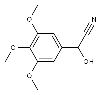2-ヒドロキシ-2-(3,4,5-トリメトキシフェニル)アセトニトリル 化学構造式