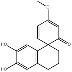 3,4-ジヒドロ-6,7-ジヒドロキシ-4'-メトキシスピロ[ナフタレン-1(2H),1'-シクロヘキサン]-3',5'-ジエン-2'-オン 化学構造式