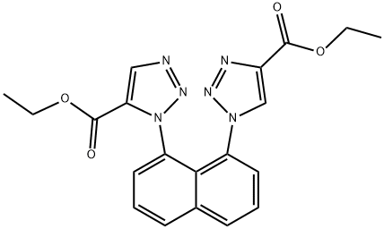 [1,1'-(Naphthalene-1,8-diyl)bis(1H-1,2,3-triazole)]-4,5'-dicarboxylic acid diethyl ester Struktur