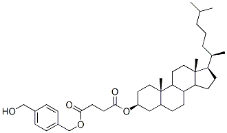 4-(hydroxymethyl)benzyl-3 beta-cholestanyl succinate 结构式