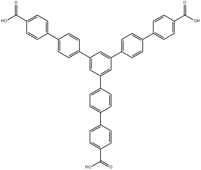 1,3,5-トリス(4'-カルボキシ[1,1'-ビフェニル]-4-イル)ベンゼン 化学構造式