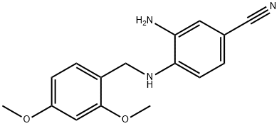 3-AMINO-4-(2,4-DIMETHOXY-BENZYLAMINO)-BENZONITRILE Structure