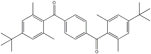 (ベンゼン-1,4-ジイル)ビス{[4-(TERT-ブチル)-2,6-ジメチルフェニル]メタノン} 化学構造式