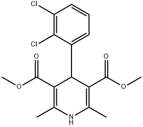4-(2',3'-二氯苯基) -2,6-二甲基-1,4-二氢吡啶-3,5-二羧酸二甲酯,91189-59-2,结构式