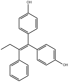 1,1-ビス(4-ヒドロキシフェニル)-2-フェニル-1-ブテン 化学構造式