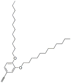 1-エチニル-3,4-ビス(ドデシルオキシ)ベンゼン 化学構造式