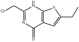 2-(CHLOROMETHYL)-6-ETHYLTHIENO[2,3-D]PYRIMIDIN-4(3H)-ONE,91225-68-2,结构式