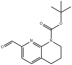 tert-butyl 7-formyl-3,4-dihydro-1,8-naphthyridine-1(2H)-carboxylate Struktur