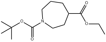 1-叔丁氧羰基-氮杂环庚烷-4-羧酸乙酯, 912444-90-7, 结构式