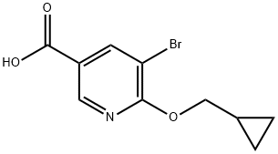 5-ブロモ-6-(シクロプロピルメトキシ)ニコチン酸 化学構造式