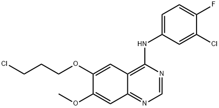6-(3-氯丙氧基)-7-甲氧基-4-(3-氯-4氟苯胺)喹唑啉, 912556-91-3, 结构式