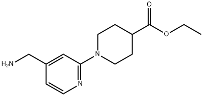 Ethyl 1-[4-(aminomethyl)pyridin-2-yl]piperidine-4-carboxylate Structure