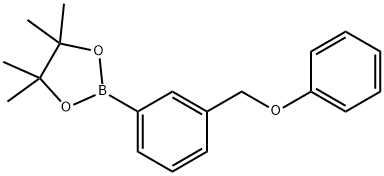 4,4,5,5-テトラメチル-2-[3-(フェノキシメチル)フェニル]-1,3,2-ジオキサボロラン 化学構造式