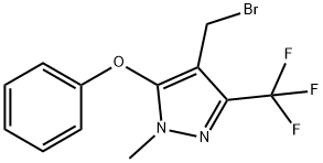 4-(Bromomethyl)-1-methyl-5-phenoxy-3-(trifluoromethyl)-1H-pyrazole 97% Structure