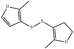 2,3-Dihydro-5-methyl-4-[(2-methyl-3-furanyl)dithio]furan 化学構造式