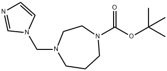 4-IMIDAZOL-1-YLMETHYL-[1,4]DIAZEPANE-1-CARBOXYLIC ACID TERT-BUTYL ESTER, 912763-08-7, 结构式