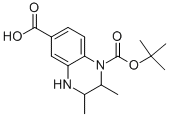 1-(叔丁氧羰基)-2,3-二甲基-1,2,3,4-四氢喹喔啉-6-羧酸, 912763-35-0, 结构式