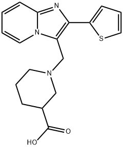 1-(2-THIOPHEN-2-YL-IMIDAZO[1,2-A]PYRIDIN-3-YLMETHYL)-PIPERIDINE-3-CARBOXYLIC ACID Struktur