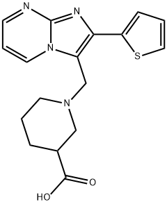 1-(2-THIOPHEN-2-YL-IMIDAZO[1,2-A]PYRIMIDIN-3-YLMETHYL)-PIPERIDINE-3-CARBOXYLIC ACID Structure