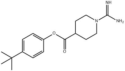 4-(1,1-Dimethylethyl)phenyl 1-(aminoiminomethyl)-4-piperidinecarboxyla te Struktur